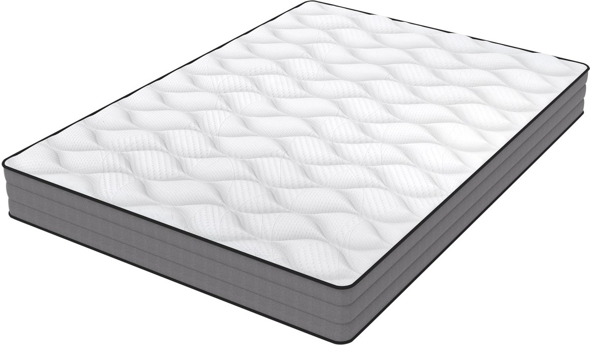 Merax Pocketveringmatras 140x200 cm - H3 Stevig Matras Met 7 Zones - Traagschuim - Lyocell Hoes - OEKO-TEX - 20 cm Hoog