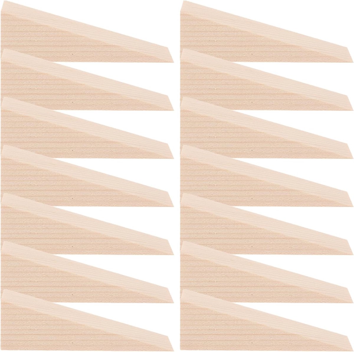 Houten Deurwig - Deurstopper Wig - Deuren Opvang - Antislip Driehoek - 10 x 3 x 3 cm - Lichtgeel