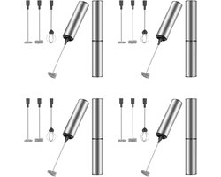 Elektrische Melkopschuimer - Koffie Opschuimer Garde - Drankjes Bereiden - USB Oplaadbaar - 4 Stuks - Zwart