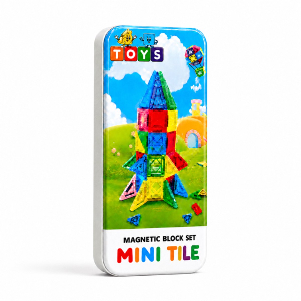 Mini Tiles + Gratis E-book – Magnetische Tegels Reisset 26 Stuks – Reisspeelgoed Auto & Vliegtuig – Montessori 3+ jaar