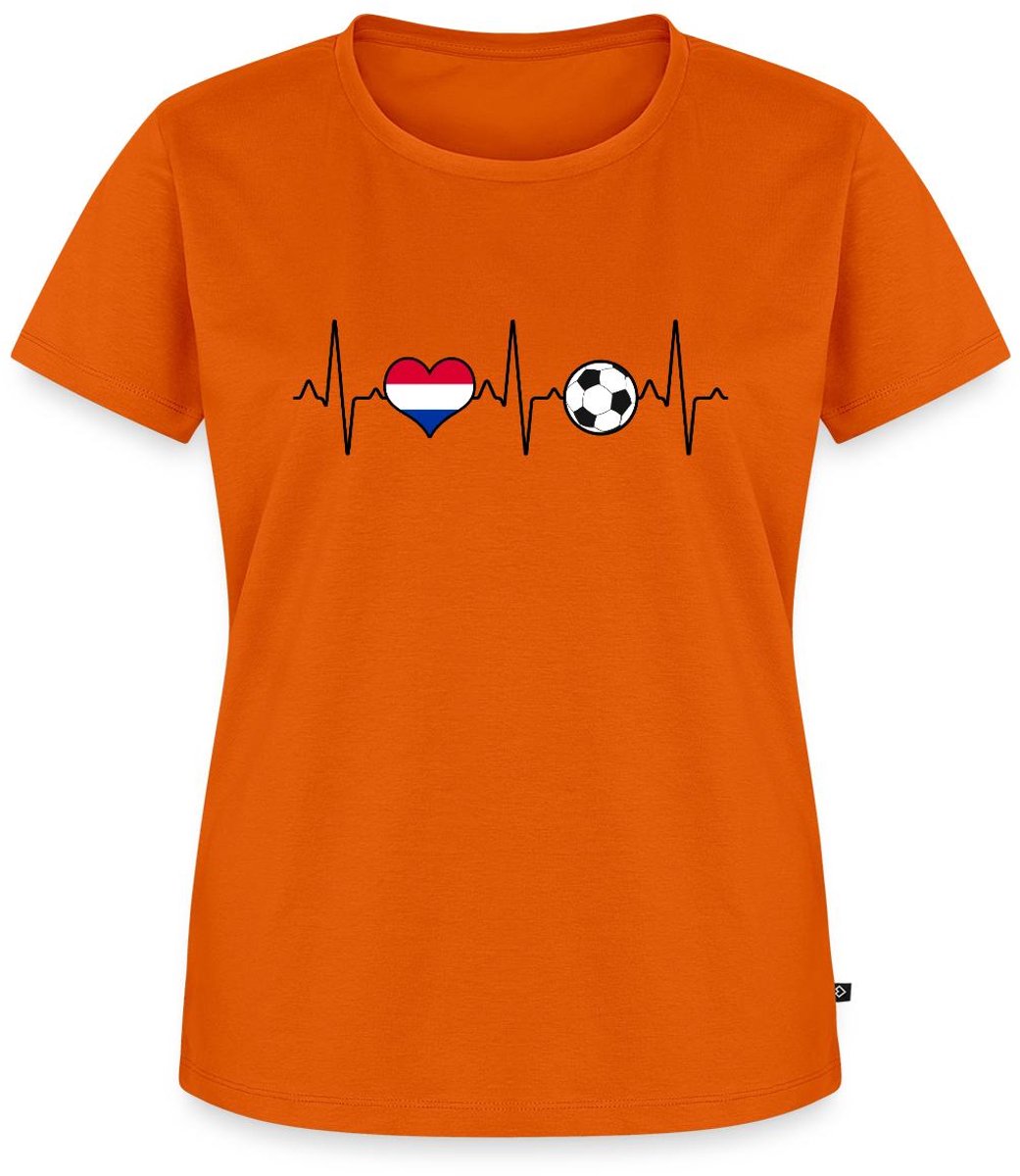 Nederland Voetbal Shirt Voetbal Hartslag Premium T Shirt Dames