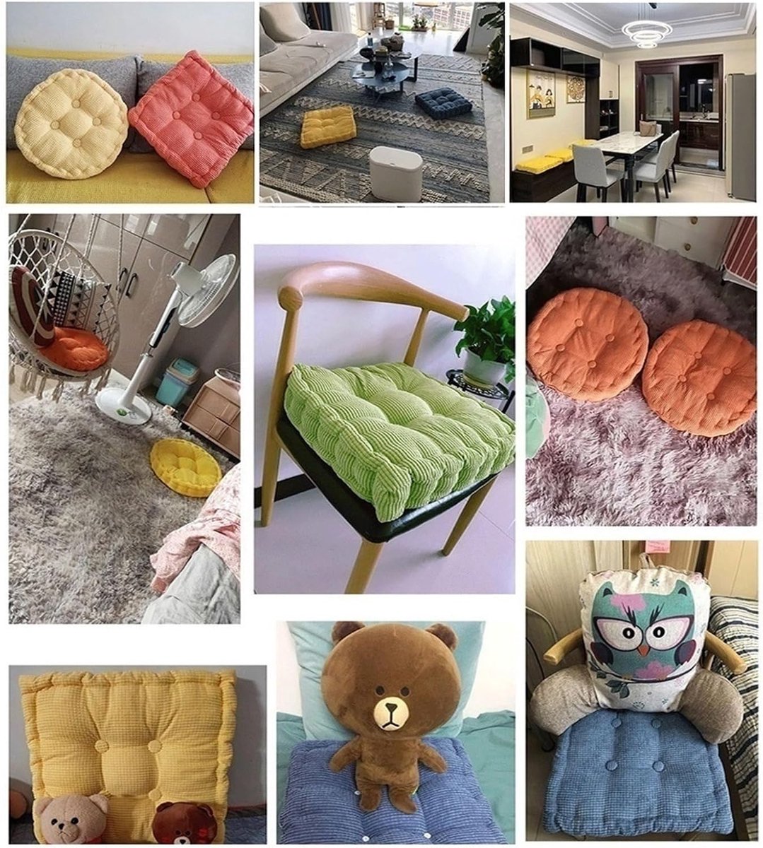 Buitenstoelkussen - Zitkussen Bank - Comfortabel Zitten - Dikke Schuimvulling - 45 cm Rond - Hemelsblauw