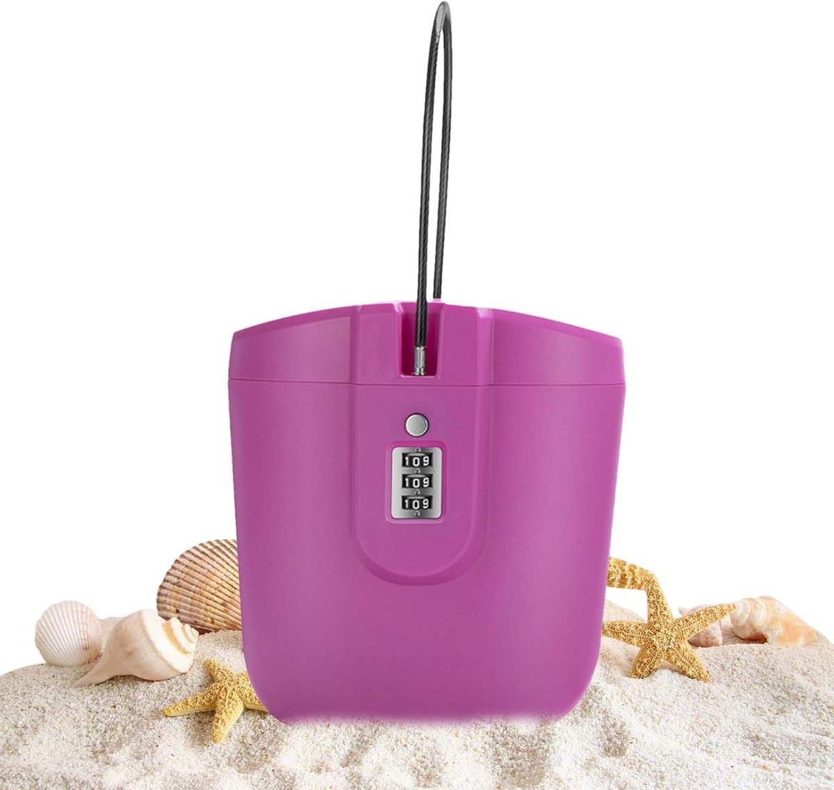 Strand Kluis - Veiligheidsbox Combinatie - Waardevolle Spullen Beveiligen - Dubbel Sluitingssysteem - 2 Liter - Roze
