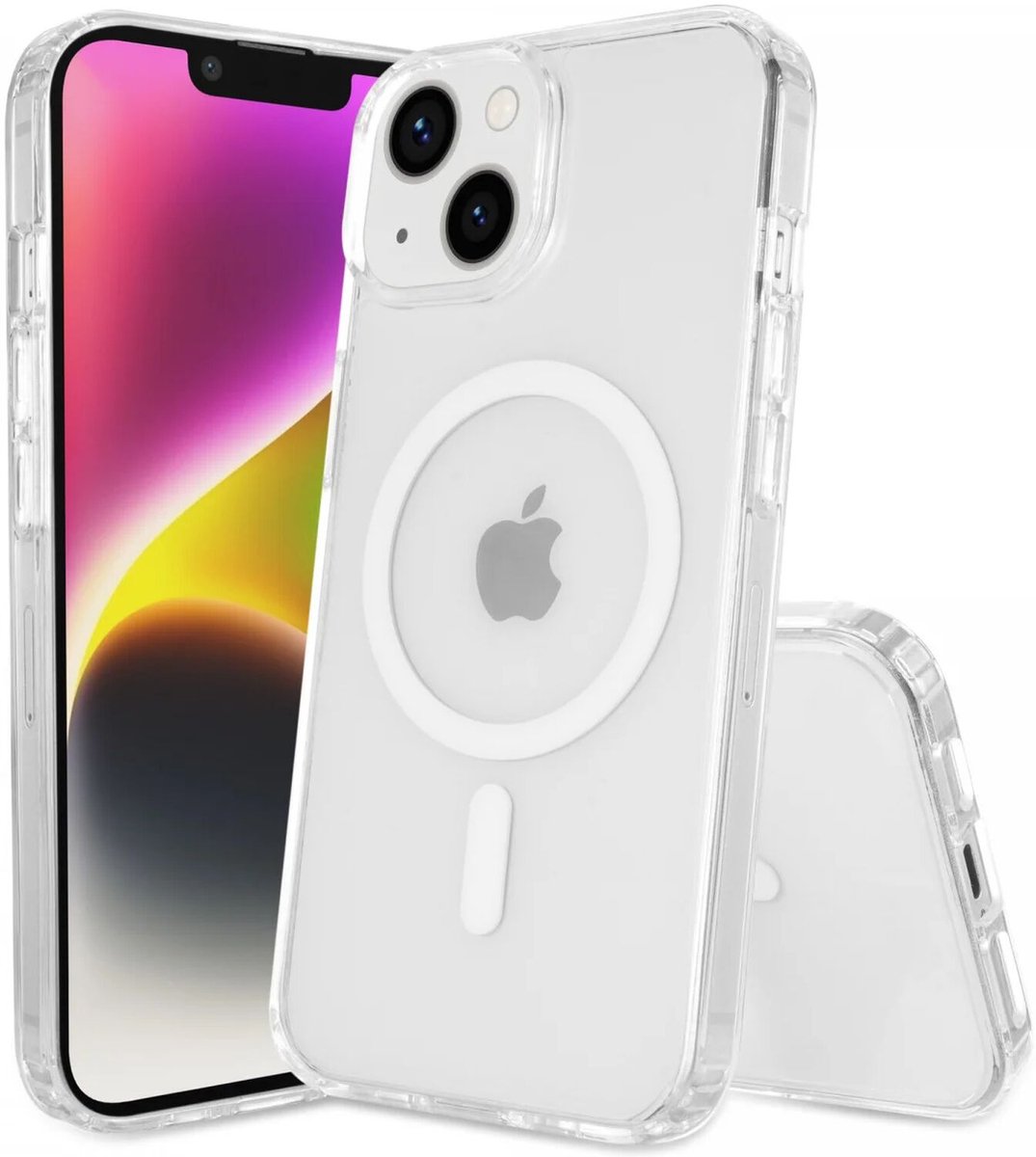 Hoesje Geschikt voor Apple iPhone 14 - Compatibel met MagSafe - Hard Back Cover met Magneet - Transparant
