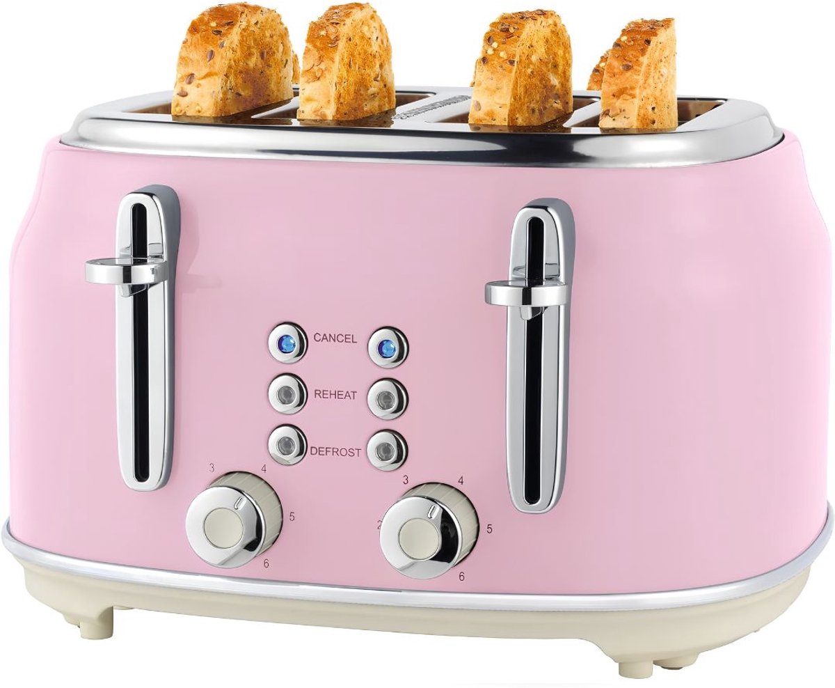 KAD® Broodrooster - Luxe Toaster - Stijlvol Design voor Ontbijt - Roze - 30cm x 31cm x 19cm