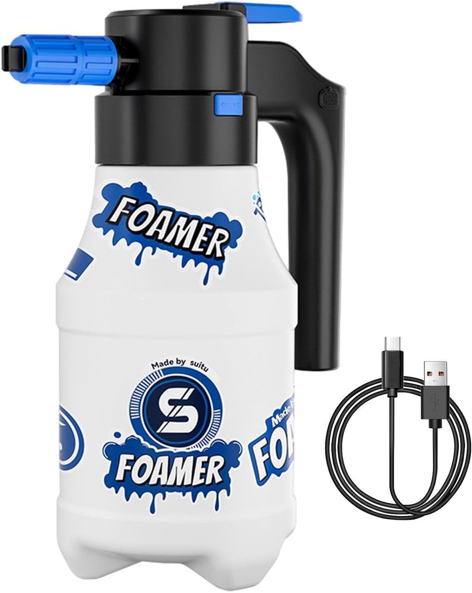 Elektrische Sproeier - Batterij Pomp - Auto Reinigen - Dikke Schuim Creëren - 1.5 Liter - Wit