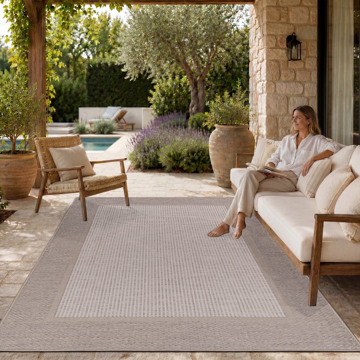 Paco Home In-& Outdoor Vloerkleed Balkon Terras Keukenvloerkleed Modern Boho Ethno Patroon 200x280 cm