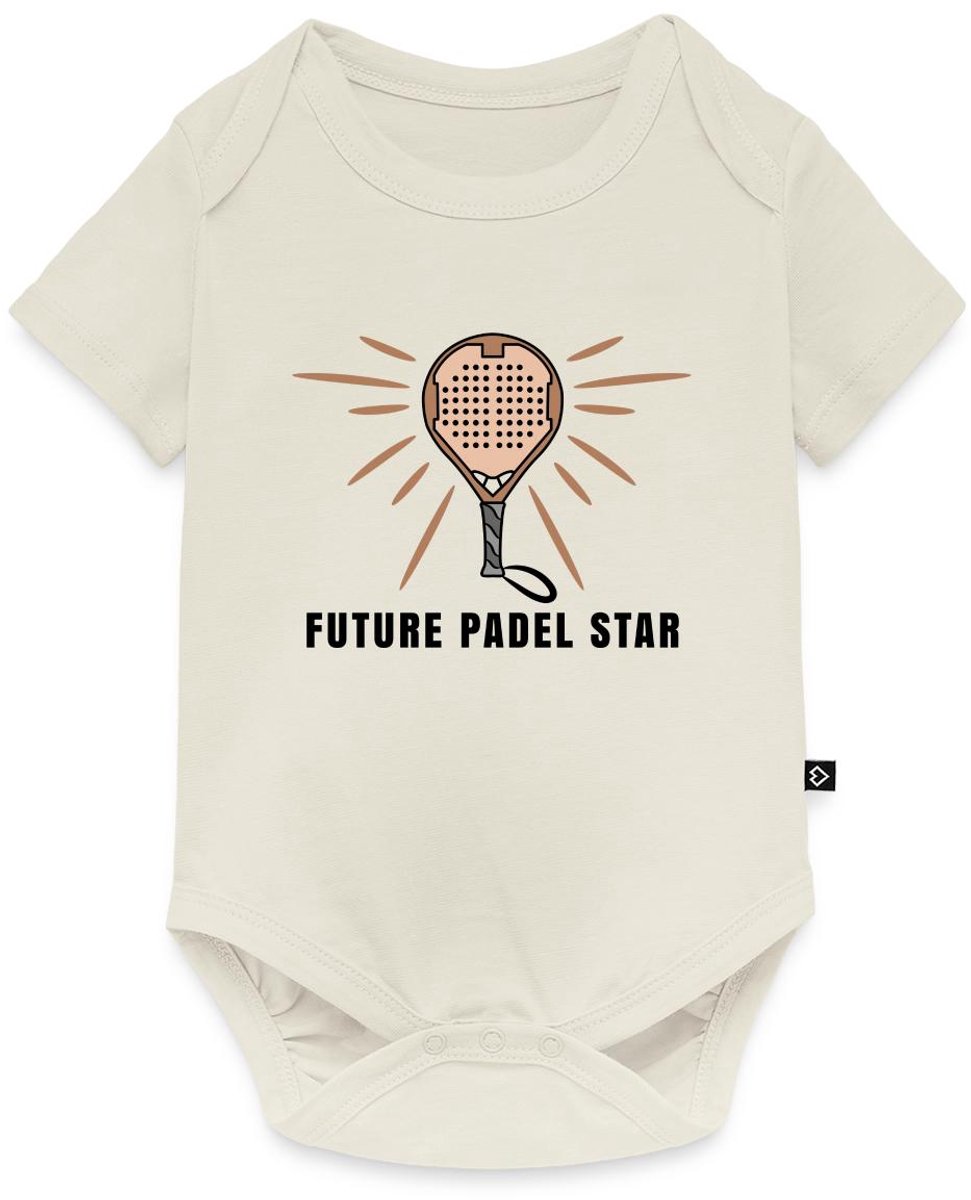 Padel Speler Met Racket Sportief Statement Baby Rompertje Met Korte Mouwen