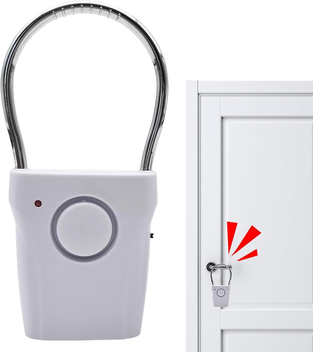 Deuralarm - Veiligheidsbel Raamalarm - Thuisbeveiliging - Bewegingsdetectie met alarm - 15 x 72 x 27 cm - Wit