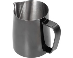 Koffie Opschuimkan - Melkkan RVS - Latte Art Maken - Lekvrije Tuit - 350 ml - Zwart