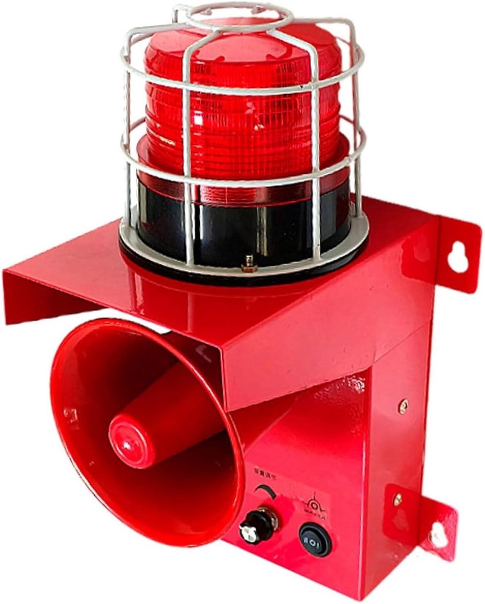 Industriële Sirene - Alarm Lamp - Beveiliging Waarschuwing - Instelbaar Volume - 130DB - Rood