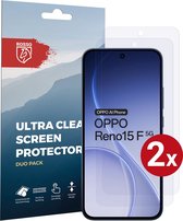 Rosso Screen Protector Geschikt voor Oppo Reno 15 F | Ultra Clear Duo Pack | TPU Folie | Case Friendly Beschermfolie | 2 Stuks