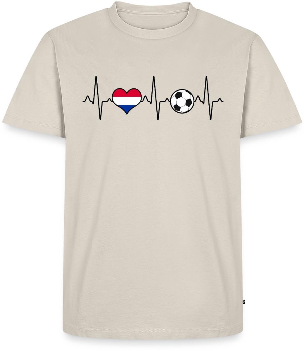 Nederland Voetbal Shirt Voetbal Hartslag Premium T Shirt Heren