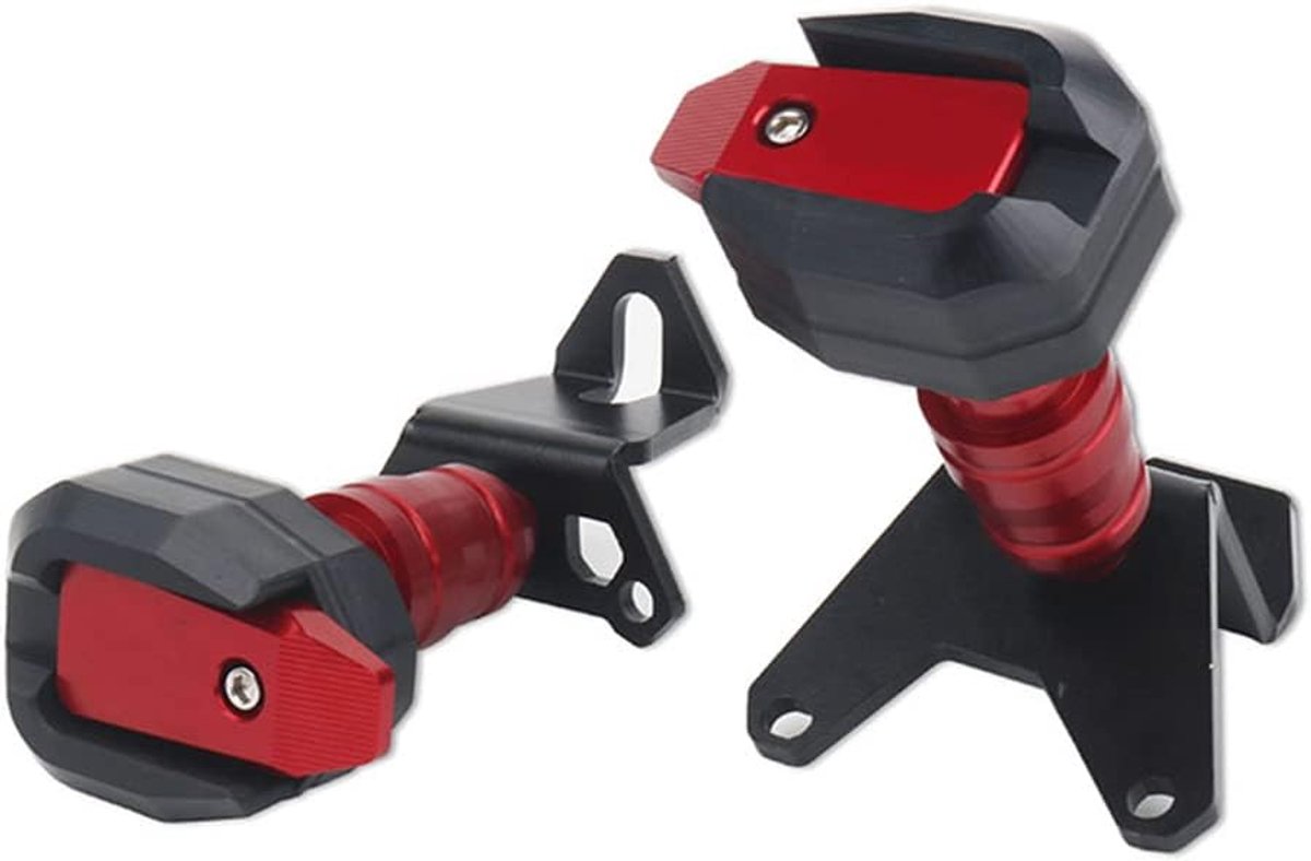 Motor Frame Sliders - Valbescherming Motor - Motor Beschermen - CNC Aluminium - Links en Rechts - Rood