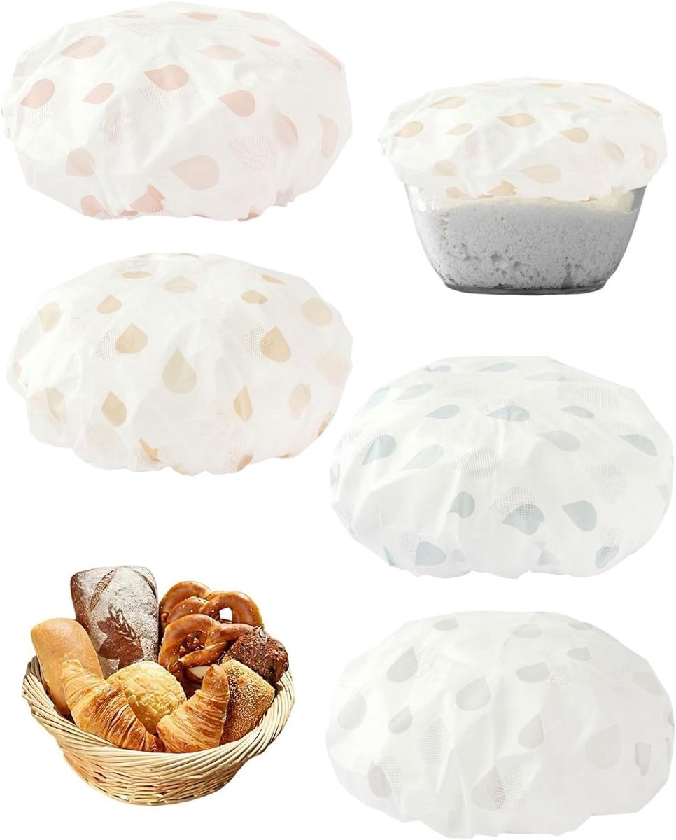 Voedselhoezen - Deksel fermentatiemanden - Brood bakken - Hoge elasticiteit - 4 stuks - Multicolore