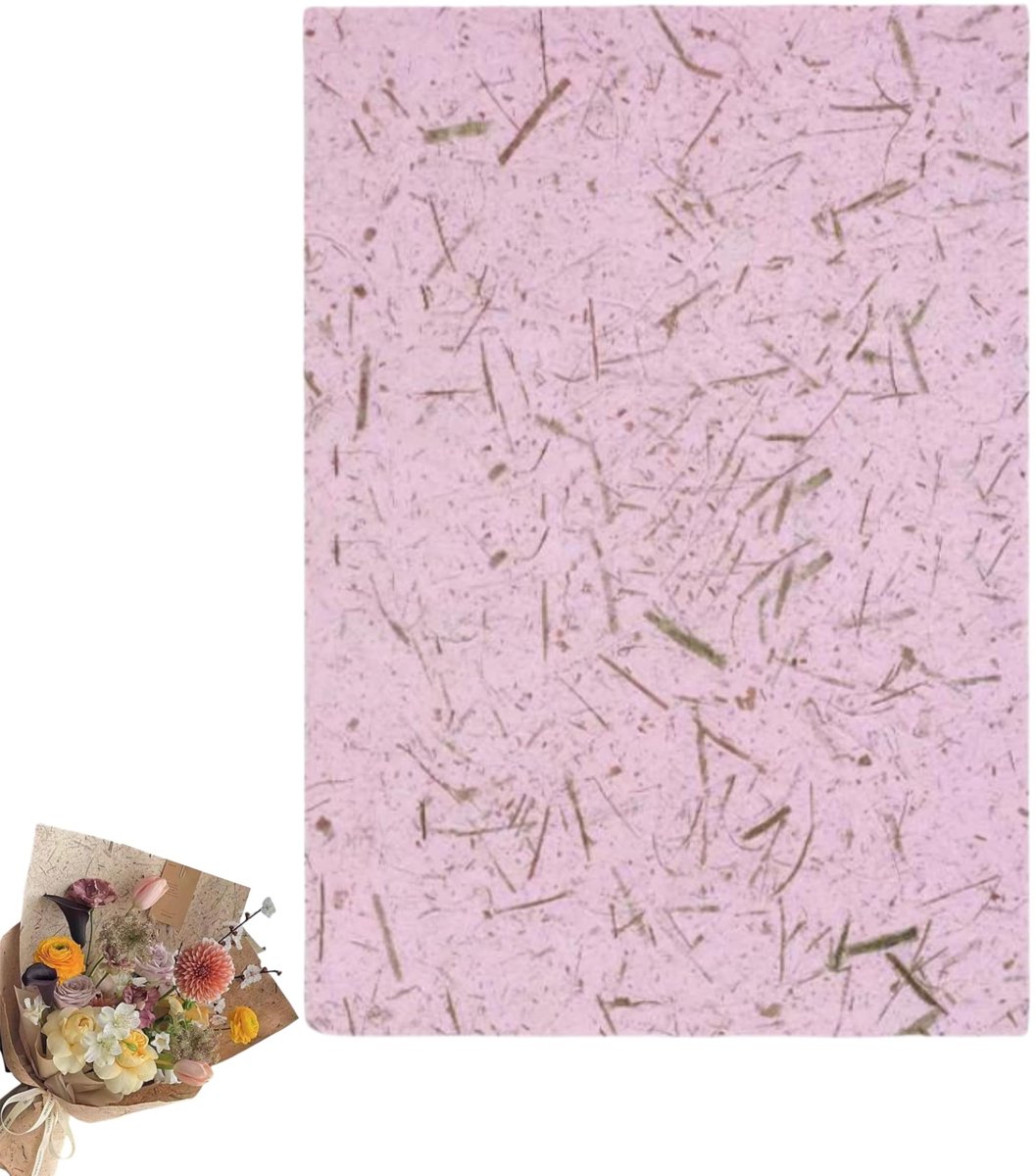 10 stuks bloeminpakpapier - Roze bloemenpapier voor cadeau
