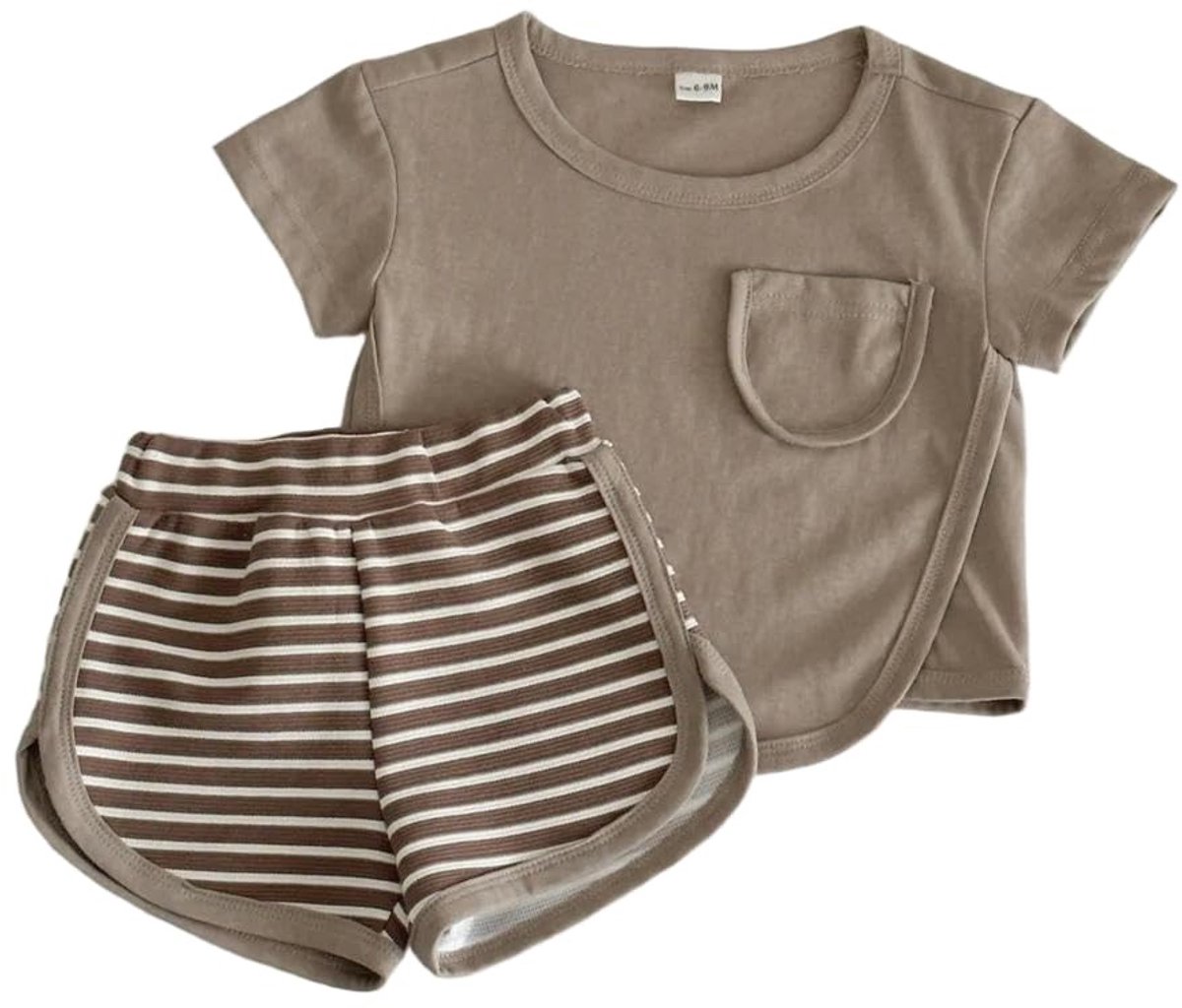 Zomerkleding Set voor Baby's - T-shirt en Short Bruin