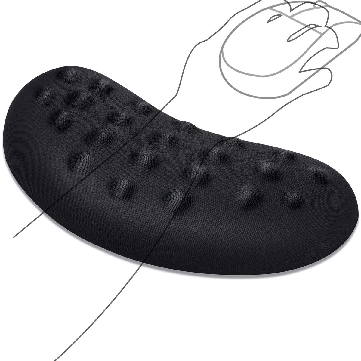 Ergonomische muismat met polssteun - Geheugenfoam met massagefunctie