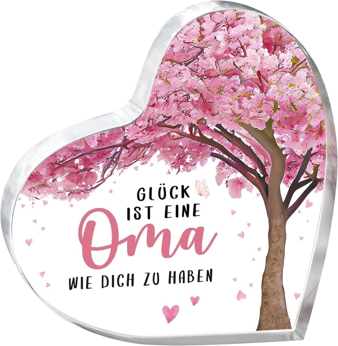 Acryl hart met gravure "Das Glück ist ein Ornament wie Sie", handgepolijst, uniek cadeau voor verjaardag, bruiloft of Valentijnsdag als liefdesgeschenk, persoonlijk en duurzaam