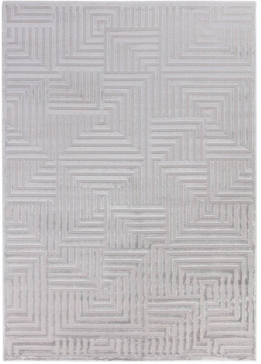 Dutch XXL Marokkaans Vloerkleed | Tapijt | Sahara | Grafisch | Zilver | 140x200 cm