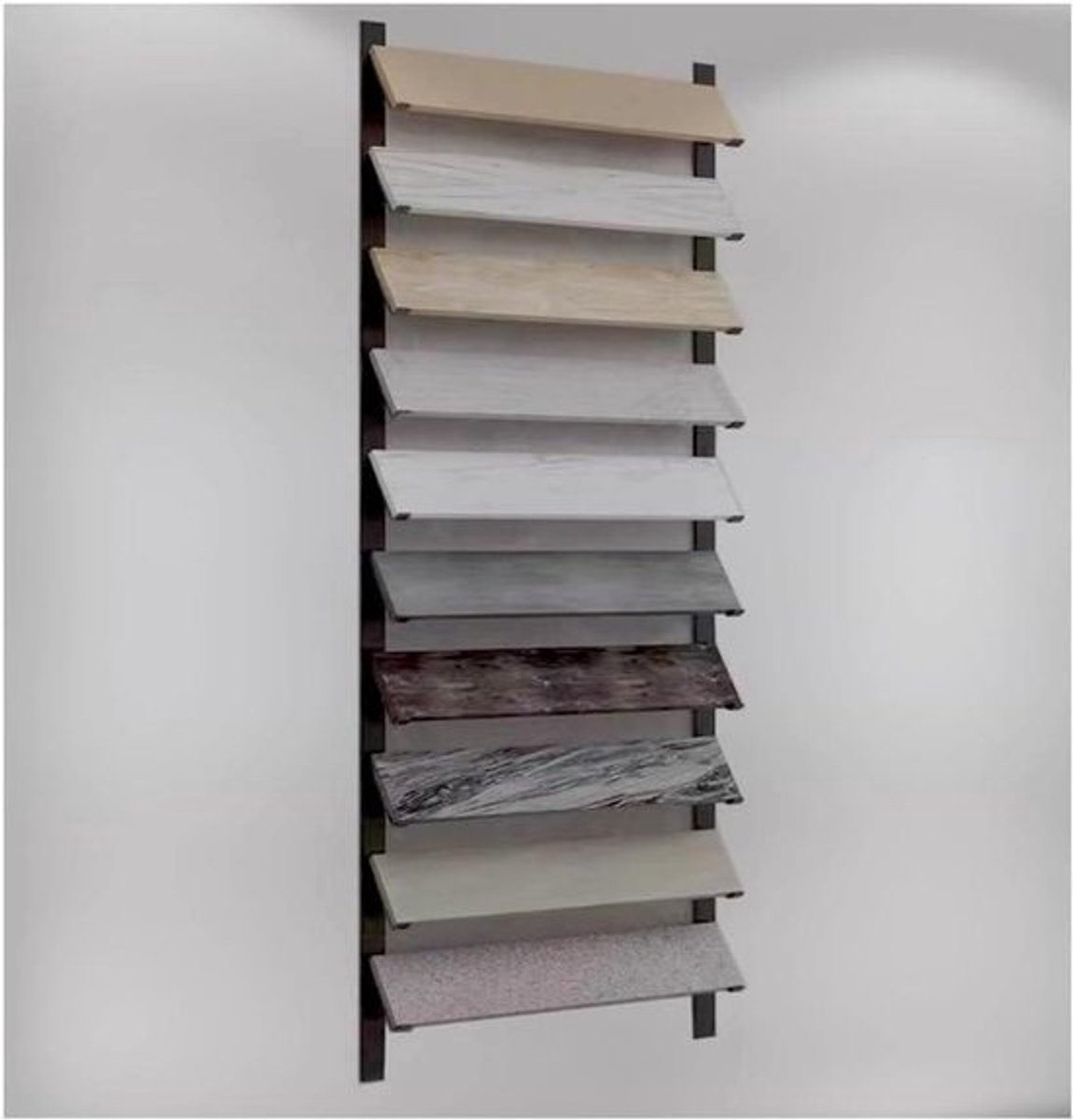 Wandrek - Displaystandaard Voetstuk - Producten Presenteren - Versterkt IJzer - 140x20cm - Zwart