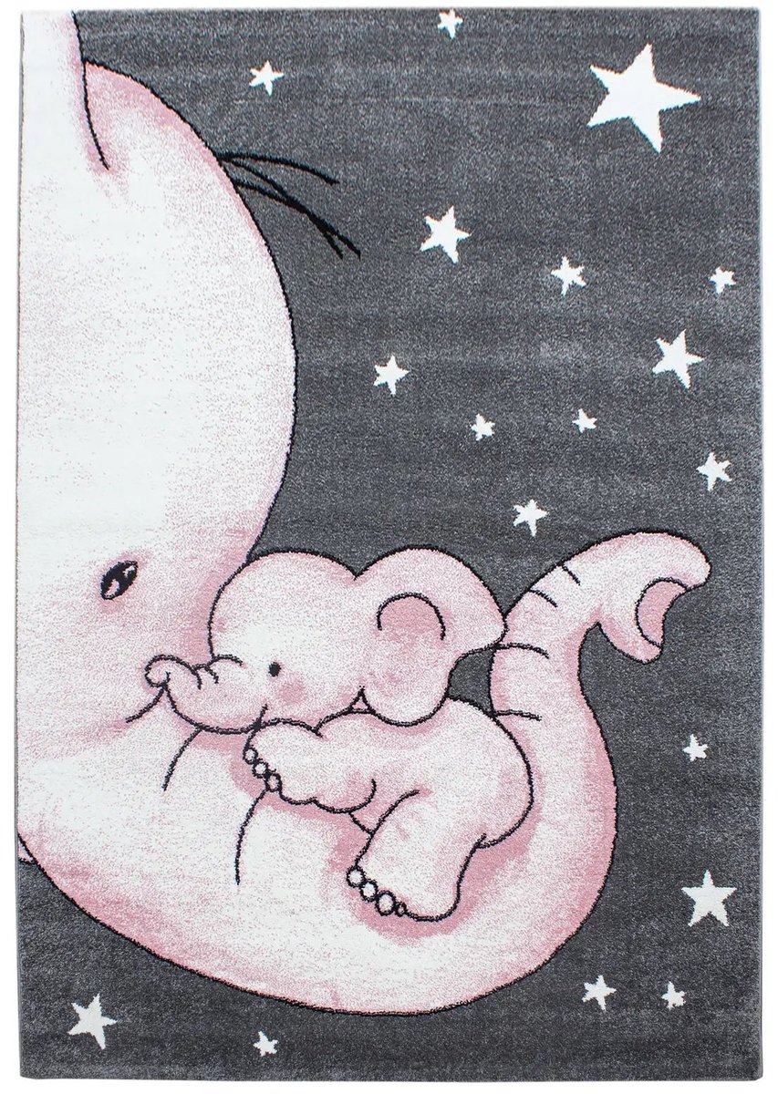 Dutch XXL Kindervloerkleed | Tapijt | Kids | Olifant | Roze, foto 3