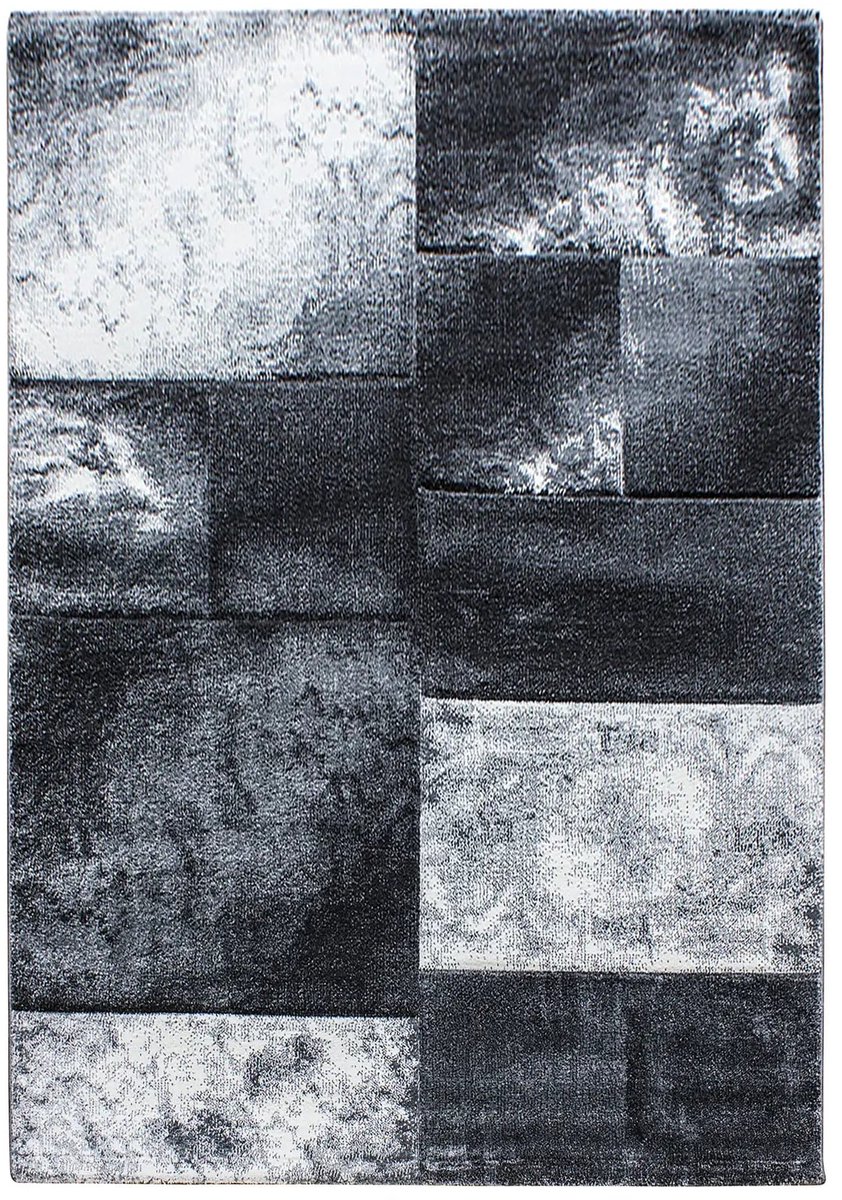 Dutch XXL Modern Vloerkleed | Tapijt | Hawaii | Blokken | Grijs | 120x170 cm