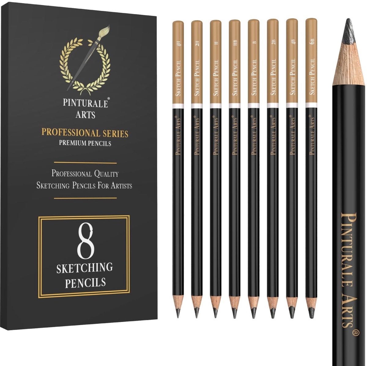 Tekenpen set - 8 Graphite Potloden met verschillende hardheden