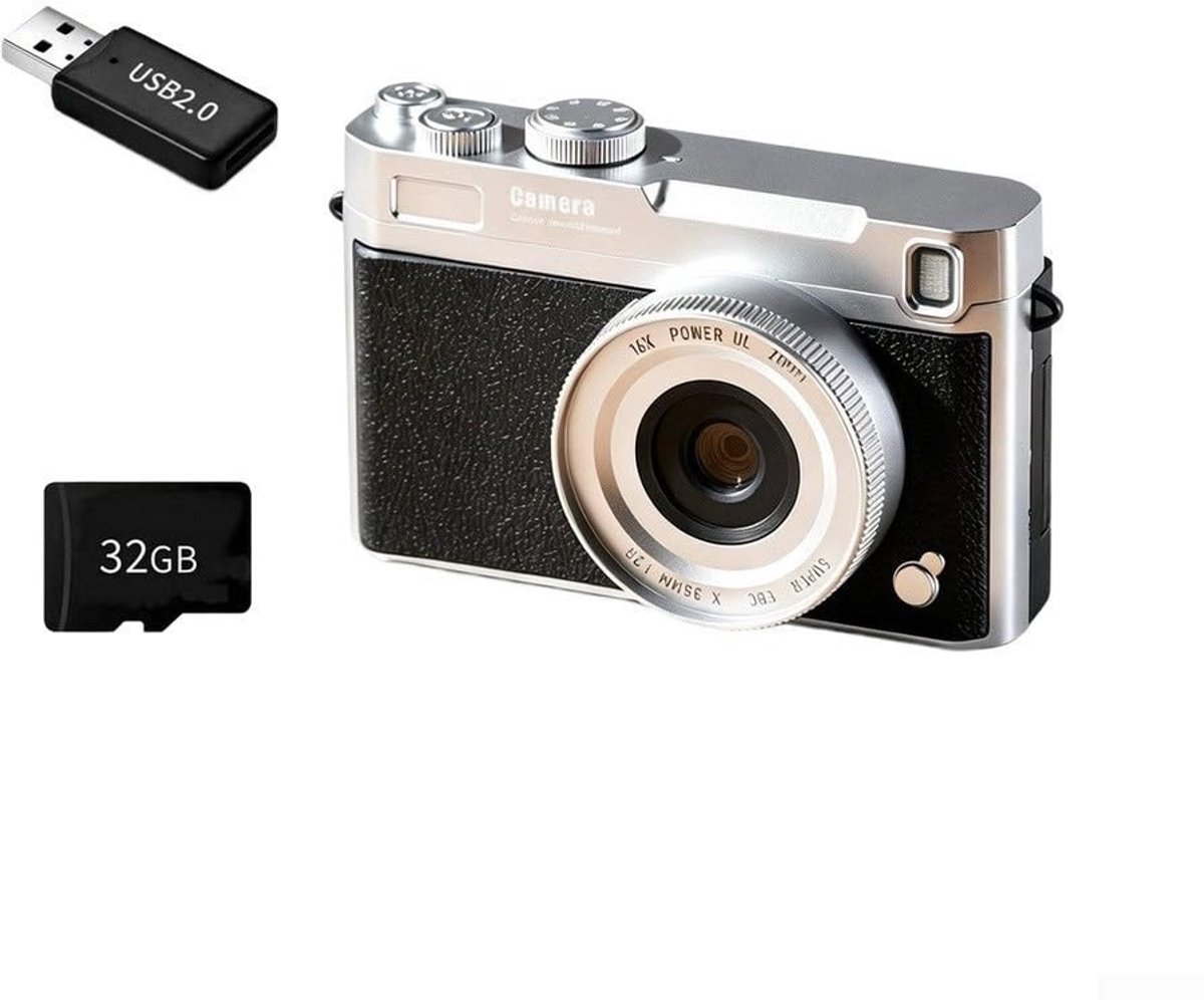 4K Digitale Camera 64MP met 16X Zoom - Flip Screen