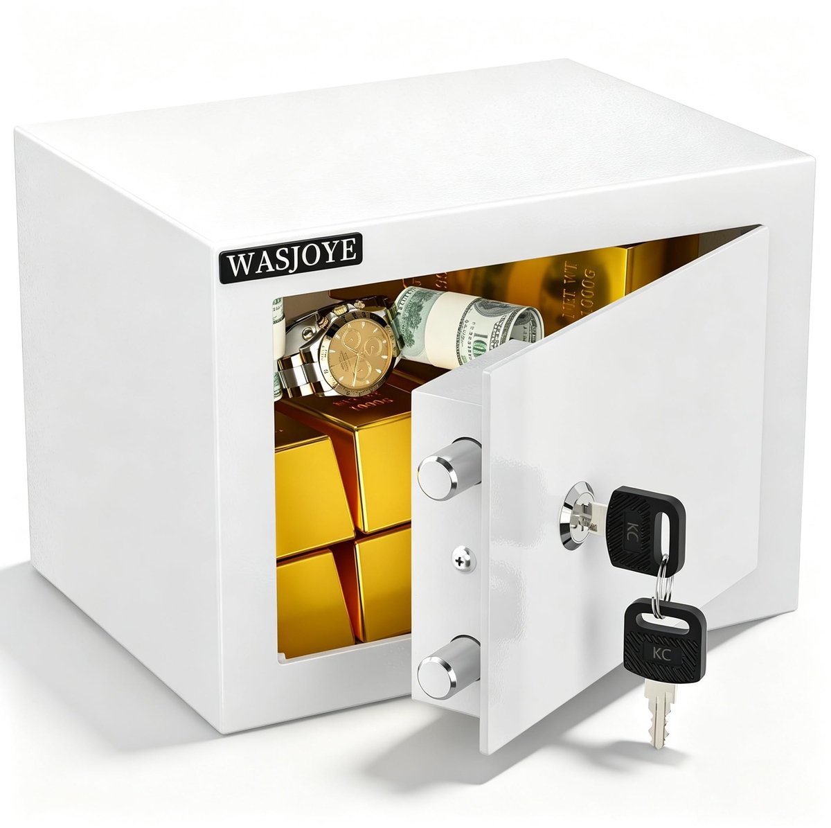 Mini Kluis met Sleutel - 6.6L Wit