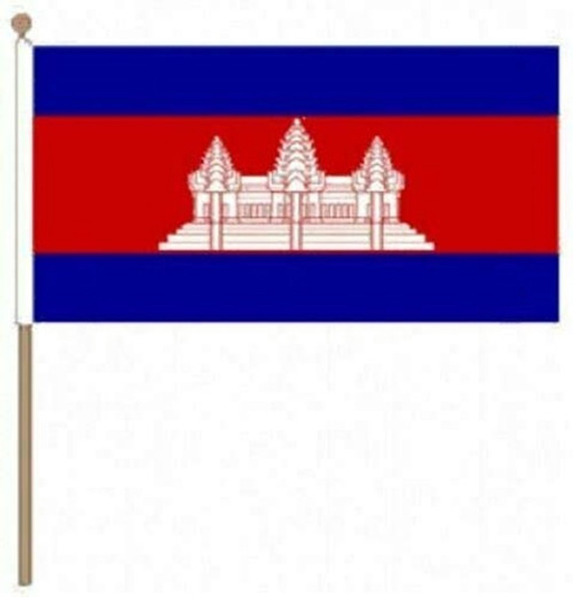 Handgeweven Vlag van Cambodja - 18 x 12 inch