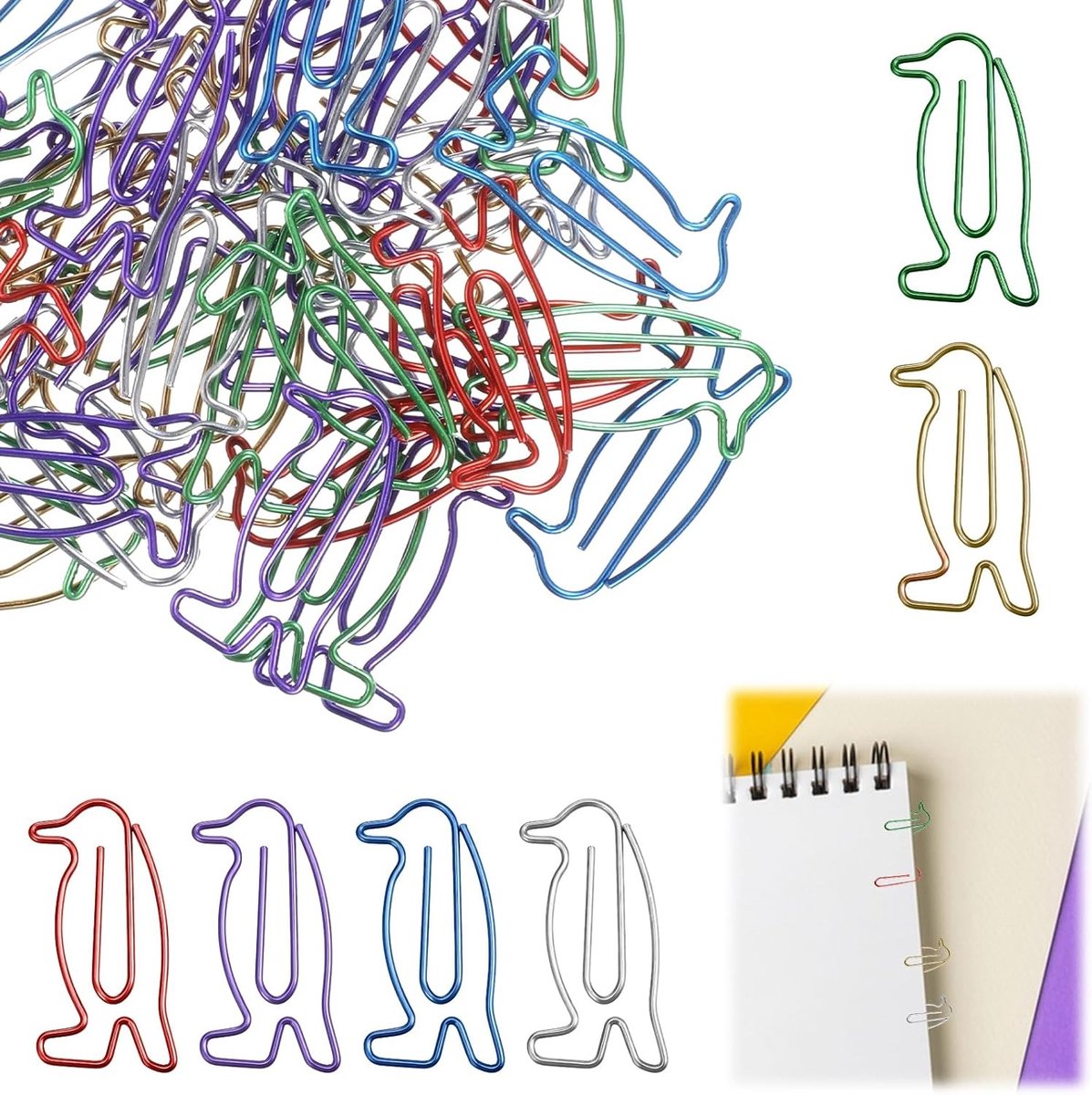 Schattige Pinguïn Paperclips - 40 Stuks, Perfect voor Kantoor, School en Documenten, Leuke Stationery Accessoires