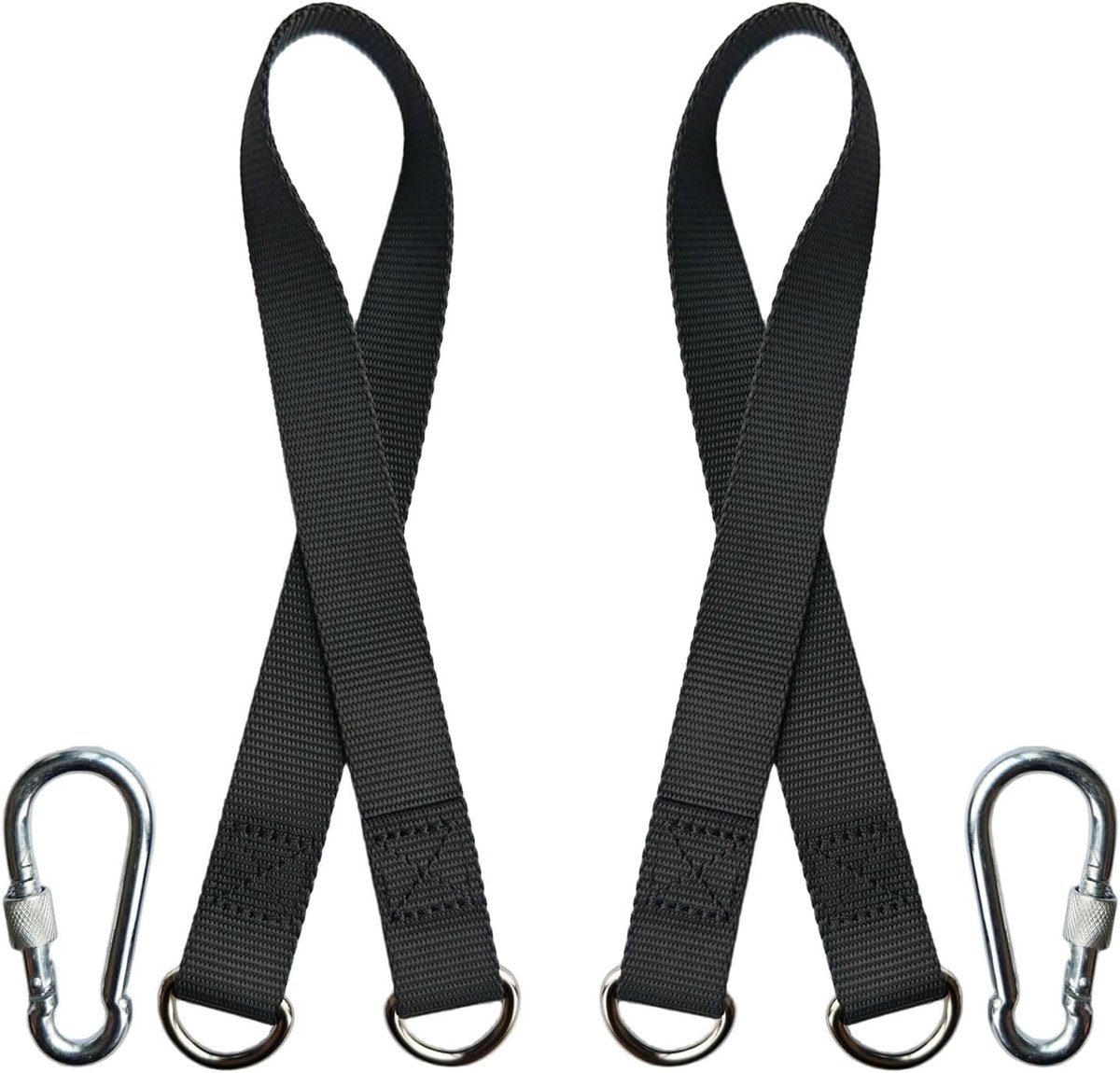 Hammock bevestigingsriemen set van 2, zwart, 54 x 1 cm, ideaal voor buitengebruik, stevig en eenvoudig te monteren