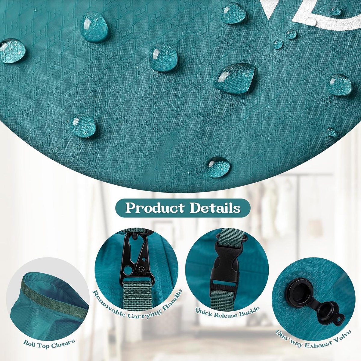 Reiswaszak met Vacuümcompressie voor Vuile Kleding, Waterdichte en Ruimtebesparende Organizer voor Sport, Kamperen en Zwemmen