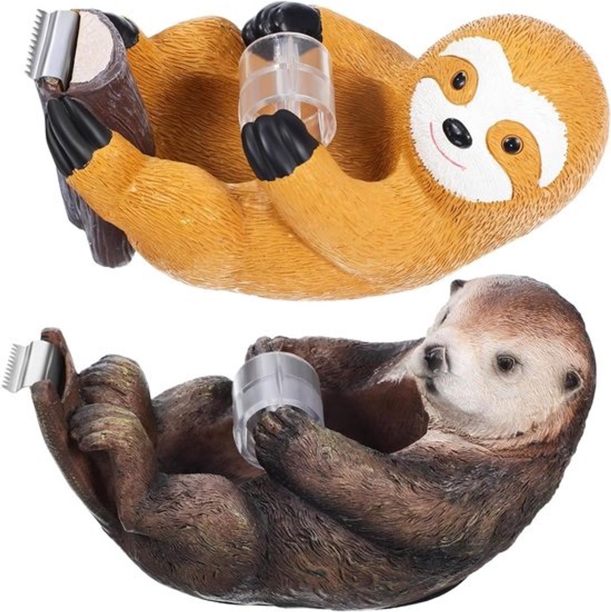 Tapedispensers Set - Plakbandhouder Rol - Bureau Organiseren - Leuke Dieren Vormen - 14 x 8.3 x 7 cm - Gekleurd