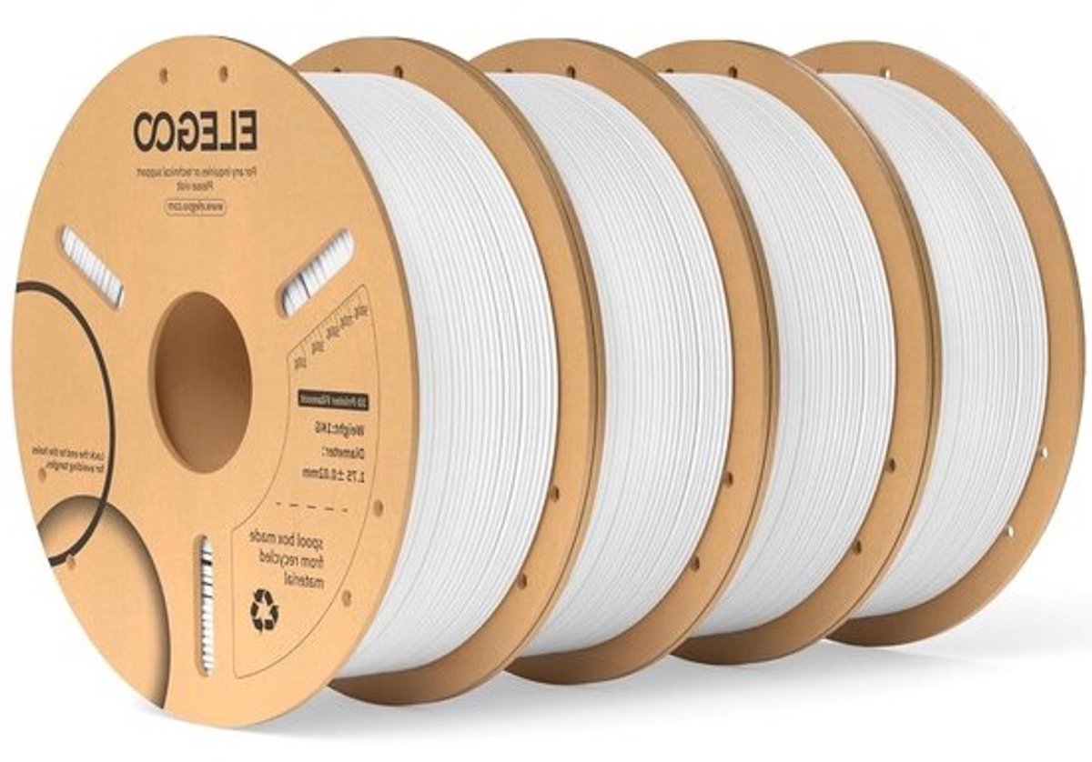 PLA+ Filament - 3D Printer Draad - 3D Printen - Sterker en Slagvast - 4 kg - Wit