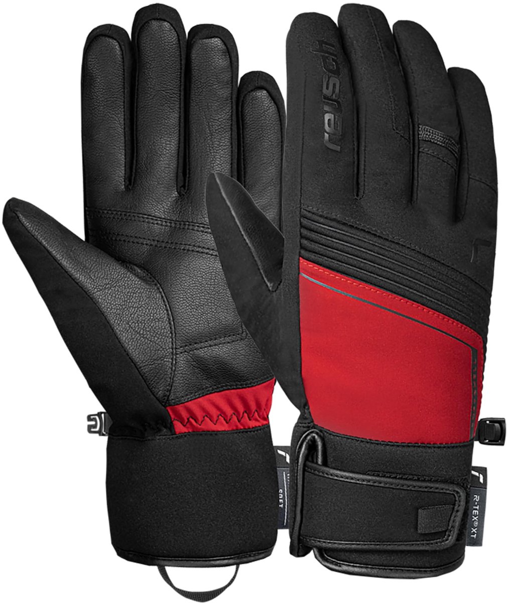 Warme waterdichte winterhandschoenen - zwart-rood