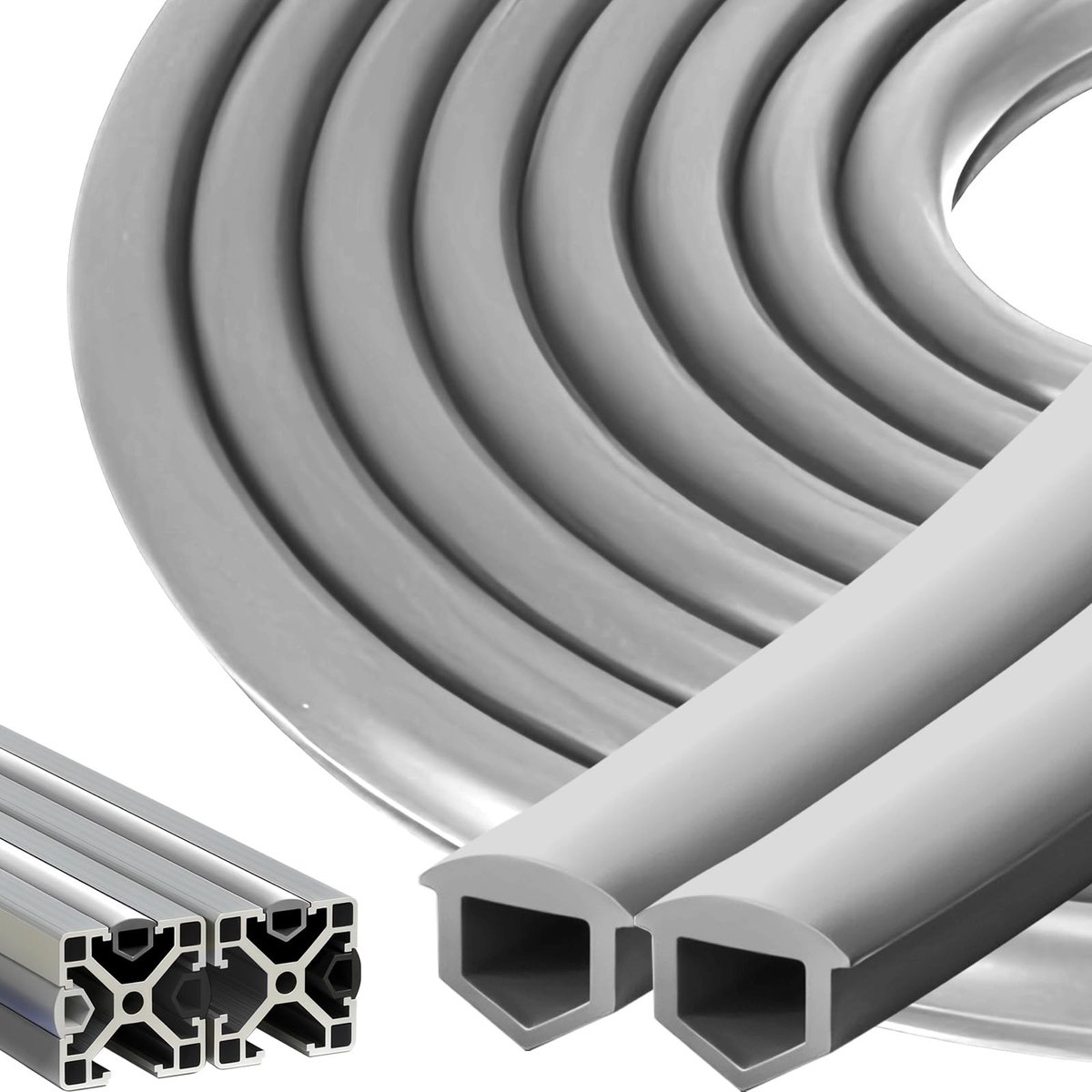 Aluminium Profiel Afdekstrip - 20m met 8mm Sleuf voor 30/40V Type