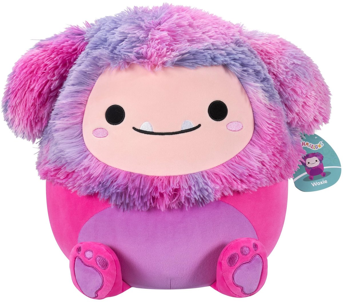 Squishmallows Woxie Bigfoot Pluche - 30 cm Magenta