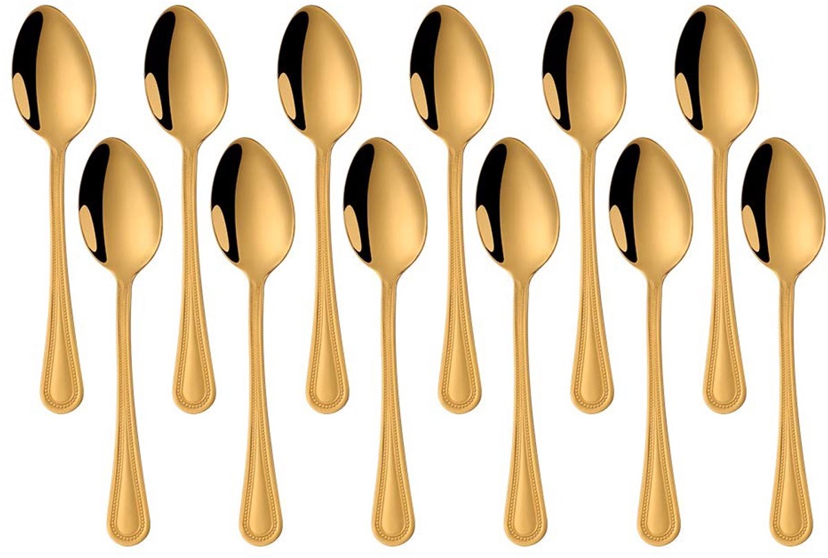 Bestekset van 12 - koffielepels goudkleurig