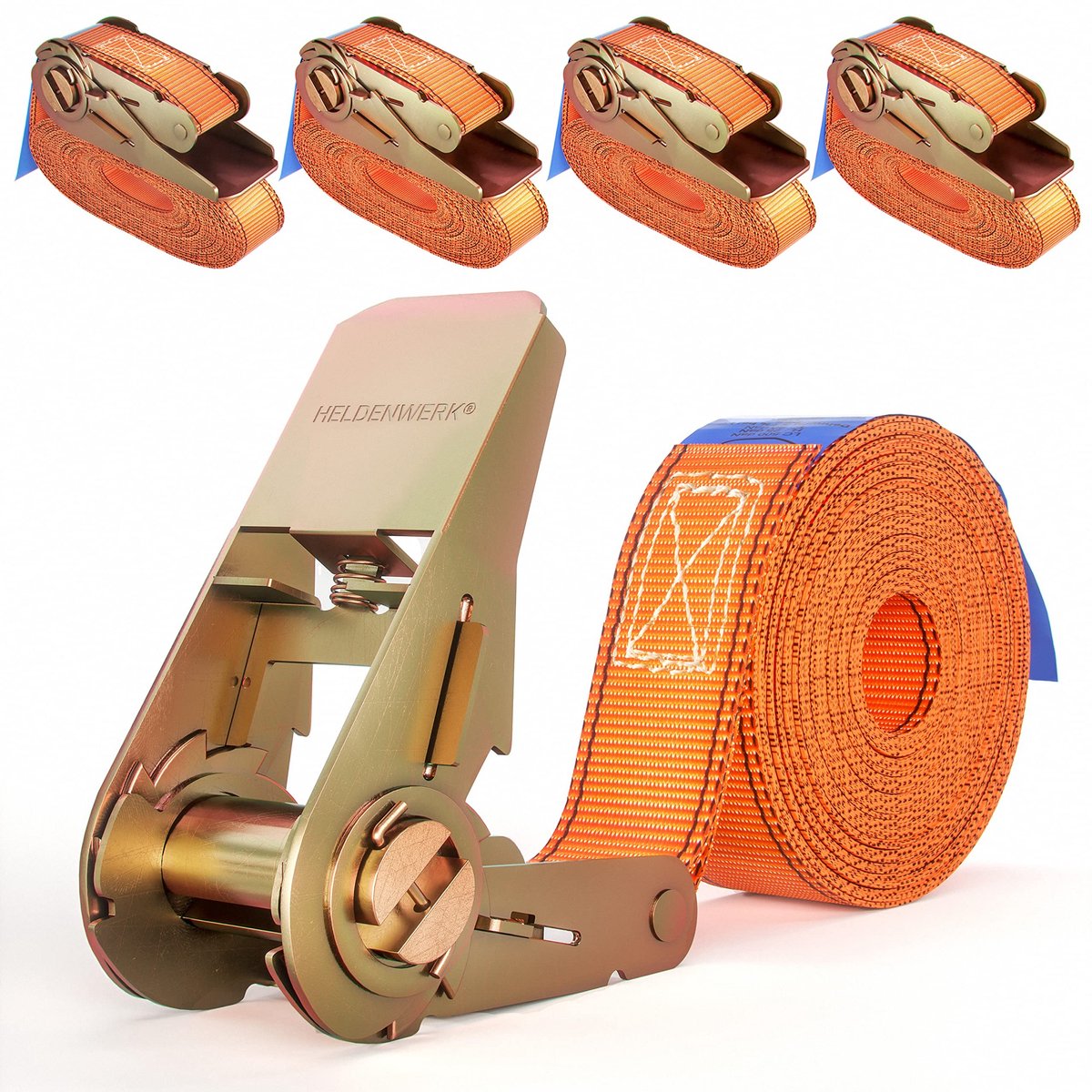 Ratchet Straps - TÜV/GS Gecertificeerd, 6m, 4 Stuks