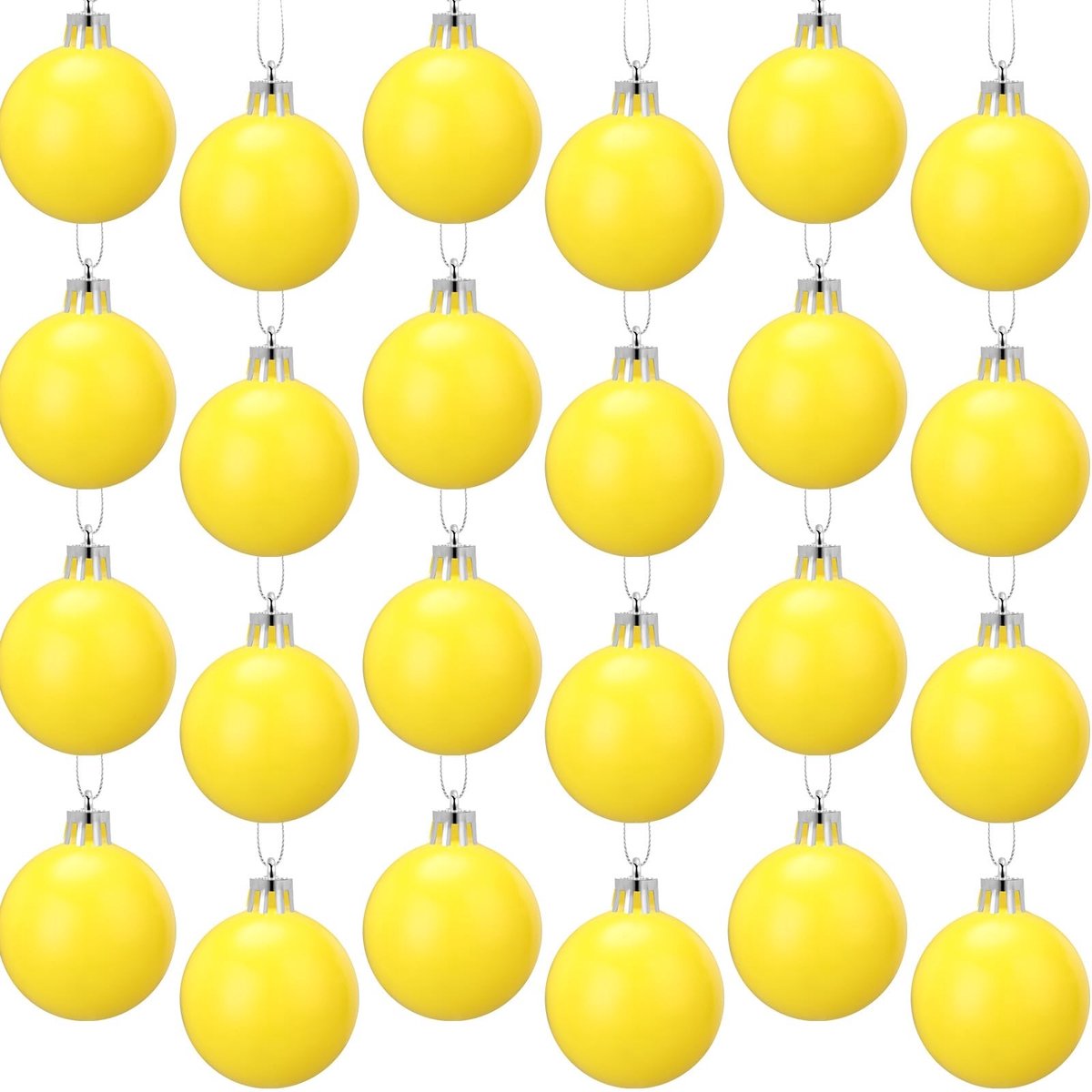 24 Stuks Matte Gele Kerstbal Ornamenten - 6 cm voor Decoratie