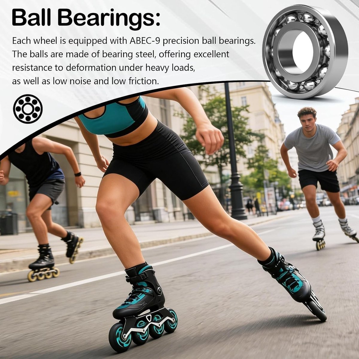 Inline Skate Wielen 80mm 76mm 90A met ABEC 9 Lagers - Geschikt voor Binnen en Buiten Gebruik, Perfect voor Rollerblades en Inliners