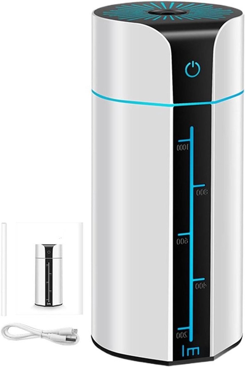 Stille luchtbevochtiger - Mistmaker - Comfort binnenshuis - Nano-verstuiving technologie - 1000 ml tank - Meerkleurig