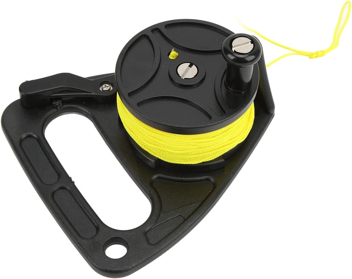 Diving Reel met Duimstop, Draagbare 150ft Reel voor Duiken, Verkenning van Grotten en Scheepswrakken, Recreatief Duiken en Speervissen met Stopknop