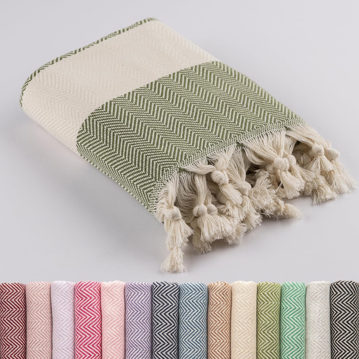 Strandhanddoek 100% Turkse Katoen - Sage groen 100x200 cm