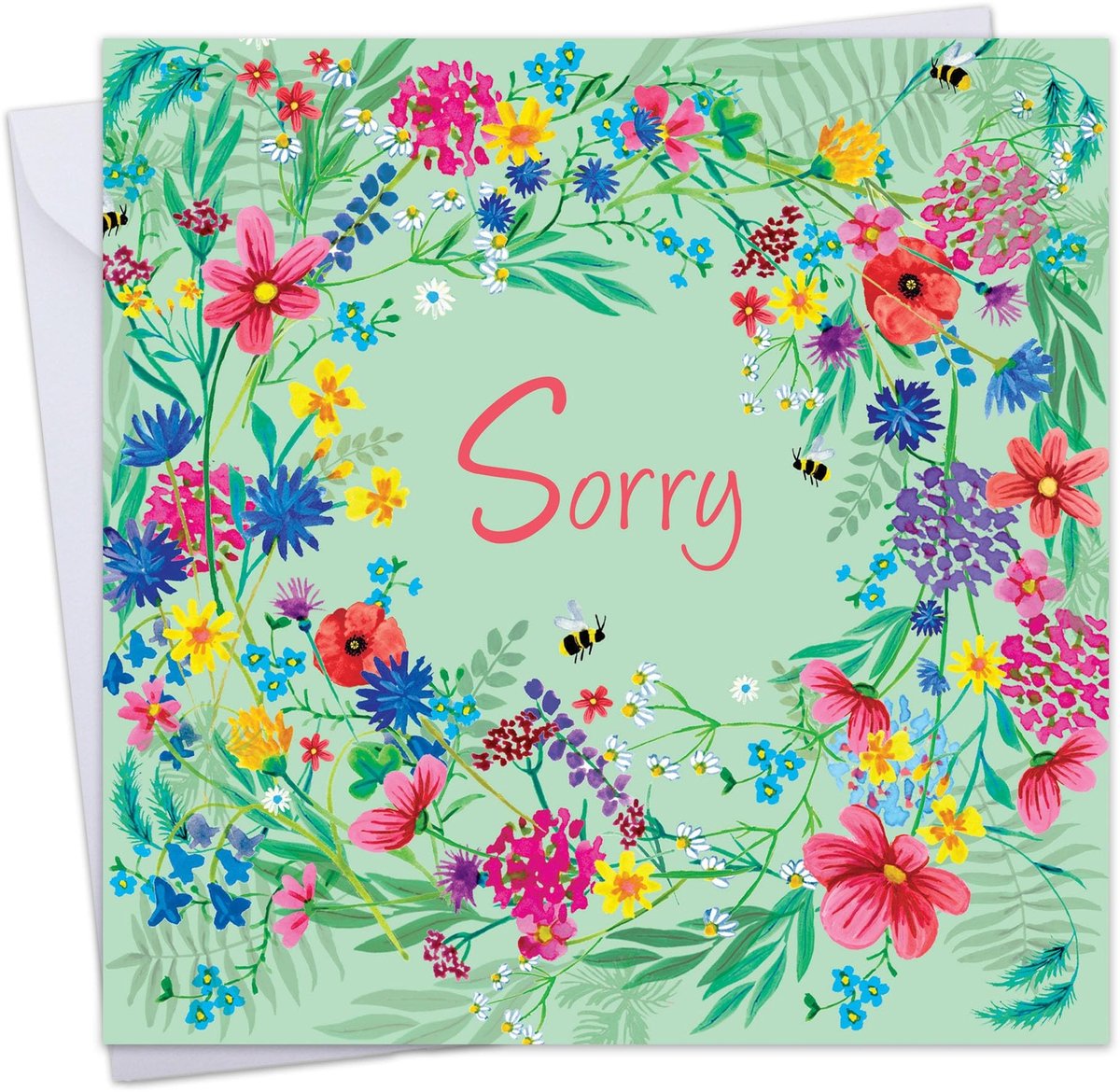 Sorry Kaart met Wildflowers - Bloemen Design