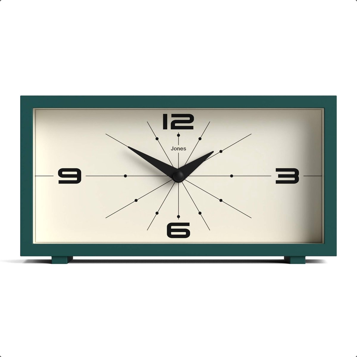 Moderne Tafelklok - Donkergroen - Retro Design