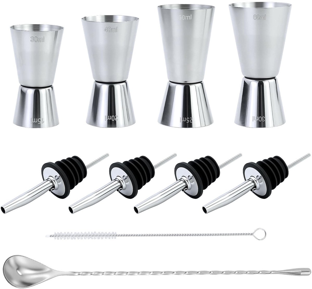 Cocktail Maatbekers Set van 4 - voor Bar en Feesten
