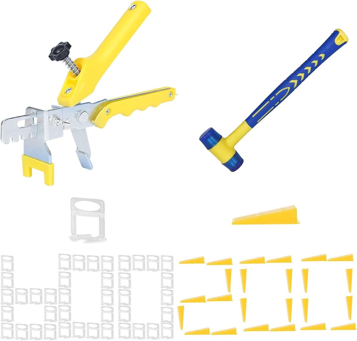 Professioneel Tegel Nivelleersysteem met 1500 Spacers en 300 Herbruikbare Wedges voor Keramische en Natuursteen Tegels – Inclusief Pliers en Precisie Gereedschap